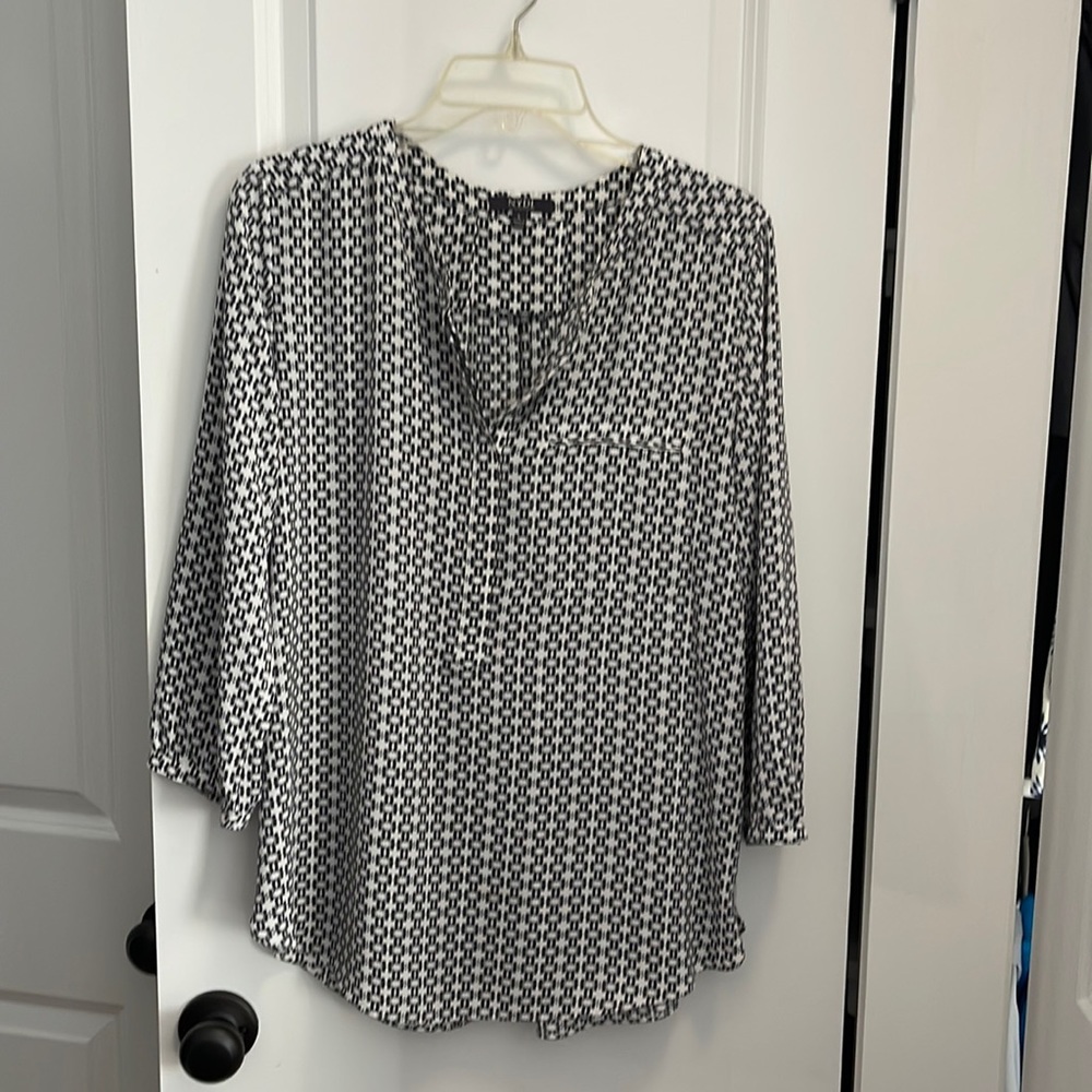 Ikat print blouse with 3/4 sleeve